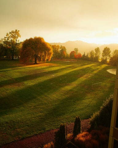 The 17th hole at golden hour